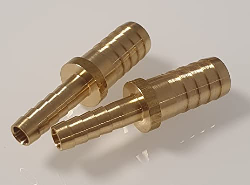 2er Set Messing Schlauchanschluss: Vielseitige Schlauchverbinder und Adapter in verschiedenen Größen, inklusive Reduzierungstücke für Garten und Sanitär (6mm/10mm)