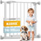 KIDIZ® Türschutzgitter Absperrgitter Treppengitter Kindergitter | Gitter Haustier | ohne Bohren | beidseitig schwenkbar, Farbe: Grau, Größe: 102-115 cm
