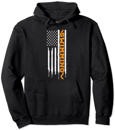 Schwimmen amerikanische Flagge USA Pullover Hoodie