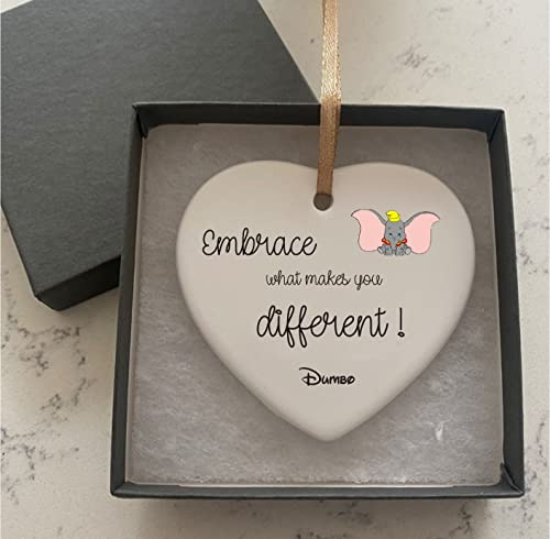 Dumbo What Makes You Different Quote Ceramic Heart With Gift Box Plaque Gift Sign cr22