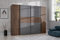 Forte Narago Armoire 270, Portes Coulissantes et Battantes, Noyer/Gris Tungstène, 270.3x210.5x61.2cm