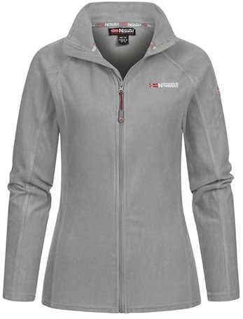 Geographical Norway Tug FZ Lady - Giacca in Pile Donna con Zip - Abbigliamento Caldo Comodo - Felpa Maniche Lunghe Resistente - Maglione Invernale Ideale Autunno Inverno (Grigio Chiaro XXL)
