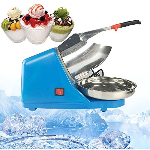 Trituradora de hielo eléctrica, 220 V, de acero inoxidable, 2200 rpm, trituradora de hielo, para puntos de venta de bebidas frías, tamaño de cubitos de hielo ajustable