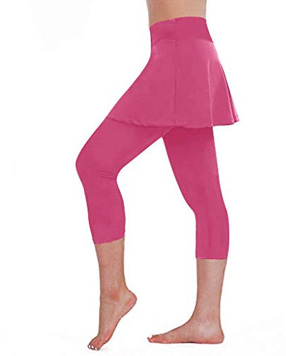 Leggings in vinile rosso vinaccia, da donna, casual, da tennis, sportivi, con motivo da donna, rosa intenso, M