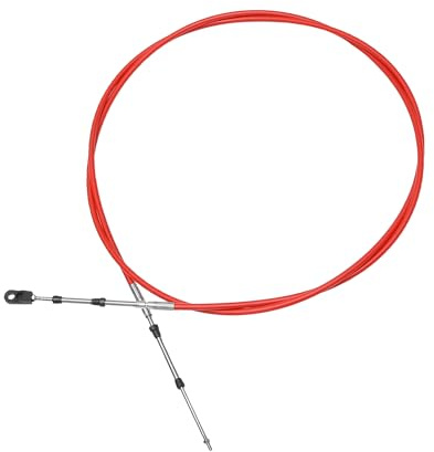 QUARKZMAN Gas- Und Schaltzug Rot 1 Stück Für Marine Boot, Edelstahl | Rot, Gummi, Gewindegröße: M5x0.8, Kompatibel Mit 33C/3300