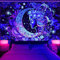 AtawLege Schwarzlicht-UV-reaktiver Mond- und Stern-Tapisserie, Sonne, Mandala, ästhetischer Boho-Wandbehang für Schlafzimmer (150,1 x 210,1 cm)