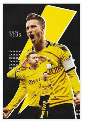 Fußball-Star-Poster, Marco Reus, Poster, 18 Stück, Leinwand-Poster, Schlafzimmer-Dekor, Sportlandschaft, Büro, Raumdekoration, Geschenk, ungerahmt: 20 x 30 cm