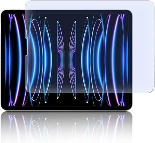 PaceBid Anti Blue Light Screen Protector Compatible with iPad Air 4 2020/ Pro 11 2020/2018, [Anti Eye Strain][Blocks Excessive Harmful Blue Light & UV][Face ID Complete] 9H Tempered Glass