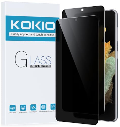 Kokio Verre Trempé pour Samsung Galaxy S21 Ultra 5G Anti-Espion,Dureté 9H,Protecteur D'écran Anti-Peek Privacy,Film de Protection du Verre Anti-Rayures,2 Pièces