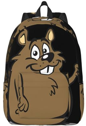 KoNsev Biber-Rucksäcke, elementare Büchertaschen, Mädchen, Jungen, modisch, lässig, Tagesrucksack, Reisen, Uni, Lehrer, Schwarz , M