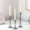 Glasseam Kerzenständer Glas Stabkerzenhalter Schwarz: 3er Set Kerzenhalter Stabkerze Deko Kerzenhalter für Stabkerzen Modern Kerzenständer Stabkerze für Weihnachten Wohnzimmer Esstisch Tischdeko