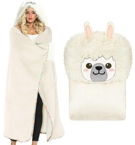 Bcuuozeeing Tragbare Decke Alpaka, Alpaka Geschenk für Frauen, Sofadecke Kuscheldecke Alpaka Tragbare Decke Alpaka Warmer Flauschig Kuscheldecke Geburtstagsgeschenk für Frauen