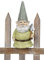 Zaunhocker Gartenzerg mit Bart und Schaufel und Grauer Zwergenmütze Polystone bemalt ca. 20 cm hoch