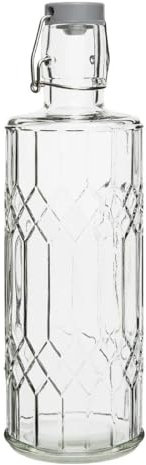 Olympia Olympia Geo Glass Water Bottle with Stopper - 1Ltr (Box 6)