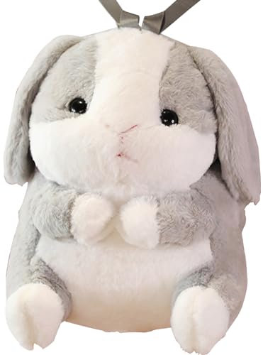 Veesper Animal Hot Water Bottle, Soft Plush Hot Water Bottle Cute Backpack with Adjustable Strap Warm Cute Hot Water Bag Cover Hot Water Bottle Covers Only Rabbit