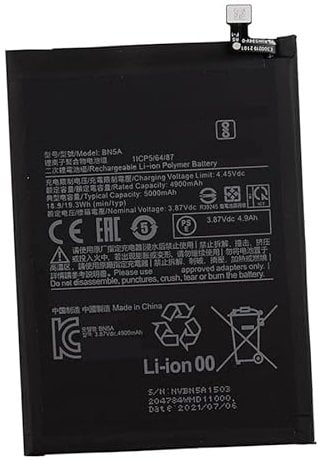 Ukkipower BN5A Replacement Battery For Redmi Note 10 5G M2103K19G M2103K19C Poco M3 Pro 5G M2103K19PG M2103K19PI M2103K19PY (3.87V, 5000mAh/19.3Wh)