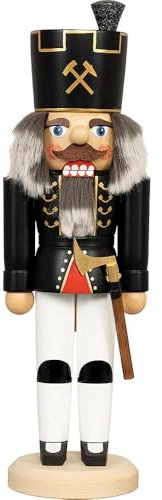 Erzgebirge Palast Saico Nussknacker Bergmann schwarz - 29 cm
