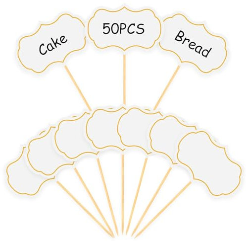 Buffet Schilder Zum Beschriften + Fähnchen Message Board (50 Stk.) Für Party/Kuchen/Lebensmittel – Weiße Käse Marker & Reserviert Schilder Set mit Beschriftbarer Flaggen-Kennzeichnung