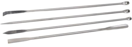 4Pcs Laboratory Spatula Set 304 Stainless Steel Micro Spoon for Mixing with Storage Bag