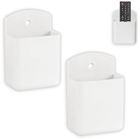 Afoxon Wall Remote Control Holders, TV Controller Holder - Self Adhesive Marker Holder Wall Mount Pen Holders Storage Organizer for Home Office School (1 White)