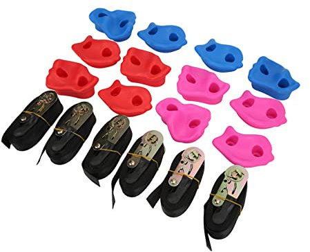 RiToEasysports Baumklettergerät für Kinder, Klettergerüst für Bäume, Klettergriffe mit 6 Stabilen Ratschengurten, Rissspielplatzzubehör für Draußen