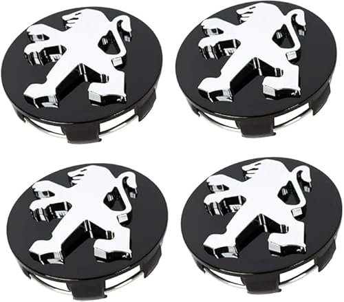 60mm Auto Radnabenkappen für Peugeot 2008 2008 4008 5008 Alufelgen ABS mit Logo Nabendeckel Radnabenabdeckung Ersatz Verschleißfest und Langlebig Felgendeckel Reifen Felgen Zubehör Ersatzzubehör