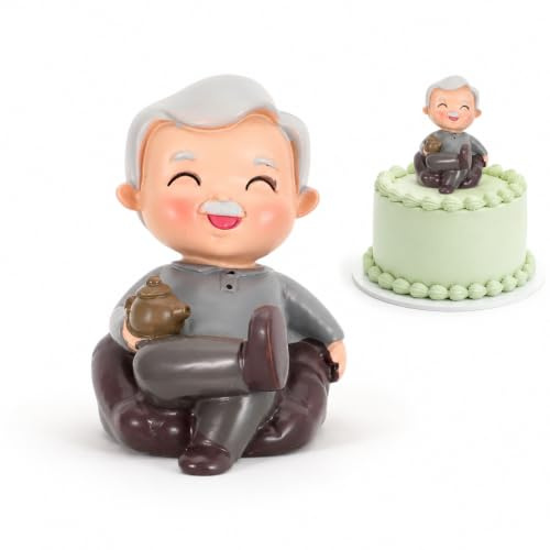 VALICLUD Oma und Opa Figuren aus Kunstharz als Romantische Tischfigur und Kuchendekoration im Sofa Großvater Stil für Heimdekoration und Jahrestag der Eltern