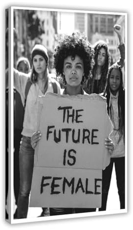 MIUUYE Poster auf Leinwand The Future Is Female Feministisch, Schlafzimmer, Dekoration, Landschaft, Büro, Raumdekoration, Geschenk, 20 x 30 cm