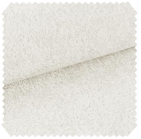 novely® MONIQUE Samtweicher Bouclé-Stoff, Schwer Entzündbarer Polsterstoff, Möbelstoff in Erdtönen, für Sofas und Sessel, Meterware 1lfm | Farbe: 01 Weiß