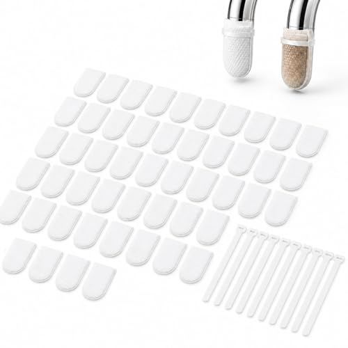 Bolsa de Filtro de Algodón Desechable para Grifos de Cocina, Accesorio Colador de Agua Anti-Salpicaduras, Purificador de Algodón PP que Elimina Óxido, Arena y Sedimentos, Ajuste Universal (50pcs)