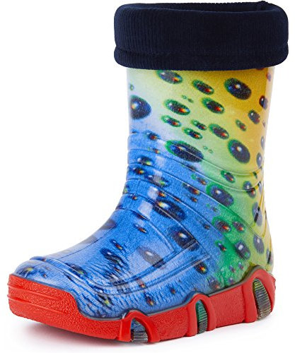 Ladeheid Kinder Mädchen Jungen Gummistiefel gefüttert Swk 08 (Mehrfarbig Wasser, 21/22 EU)