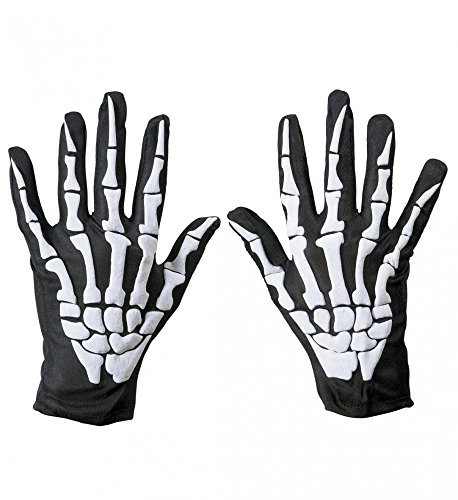 shoperama Skelett Handschuhe für Erwachsene Hände Finger Knochen Halloween Damen Herren