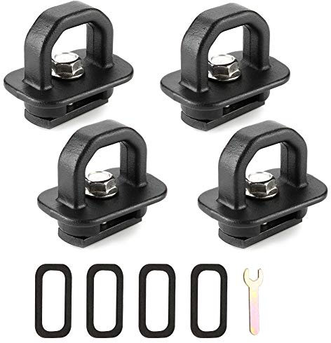 KIMISS 4 pz Camion Bed Tie Down Pickup Ancore Laterali Loop Loop Ganci in lega di alluminio Corda fissa fibbia universale per pick-up, camion, auto, veicoli