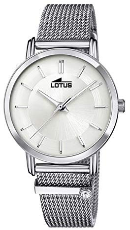 LOTUS Damenuhr Edelstahl weiß Silber