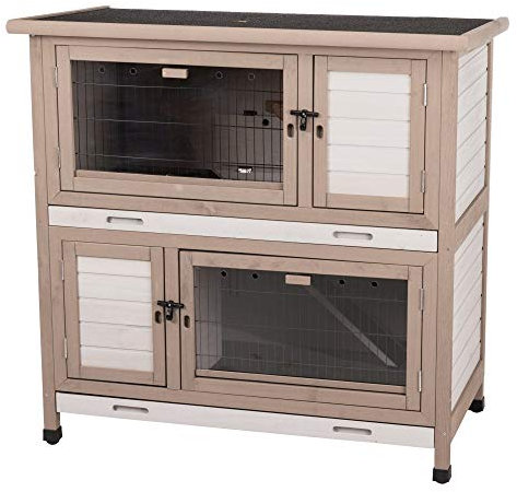 Trixie Natura Kaninchenstall mit Isolierung, 116 x 113 x 65 cm, grau