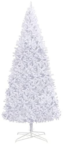 vidaXL Albero di Natale Artificiale con Base Folto Realistico 3670 Rami Abete Uso Esterno Decorazione Natalizia in PVC 400 cm Bianco