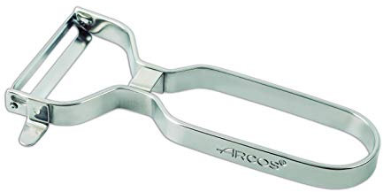 ARCOS Éplucheur Professionnel 130mm en Acier Inoxydable Chromé pour Éplucher Fruits et Légumes. Ustensile de Cuisine pour Coupes Fines. Gadget Chef avec Design Ergonomique. Couleur Argent.