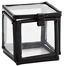 Madam Stoltz Dekorative kleine schwarze Glasvitrine für Ringe