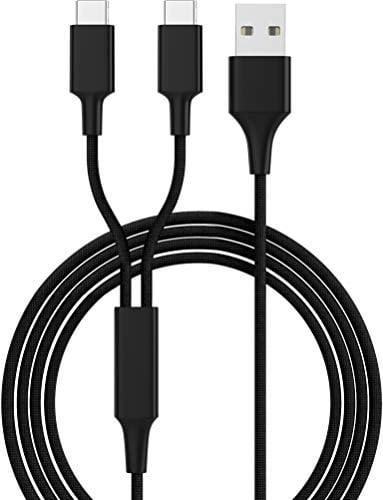smrter Doppel USB-Ladekabel kompatibel für alle Geräten USB C Anschluss, 120 cm lang, aus Nylon und Aluminum - Ultra robust (USB-C)