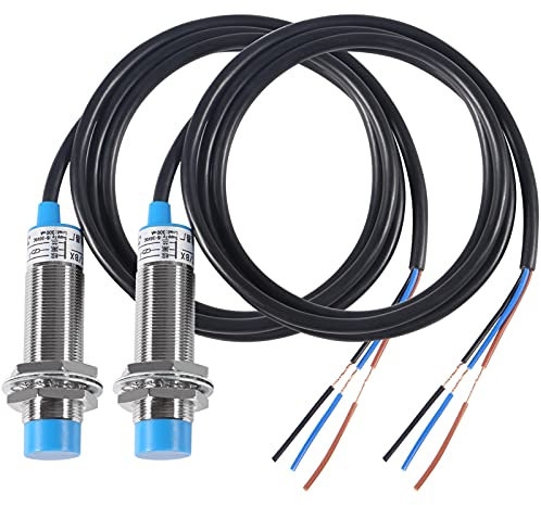 2 Stück LJ18A3-8-Z/BX NPN NO Induktiver Näherungssensor Schalter Detektor 8 mm Erfassungsabstand DC 6-36 V M18 Annäherungsschalter 300 mA 3-Draht LJ18A3-8-Z/BX für 3D-Drucker-Sondenbettnivellierung