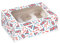 Anniversary House British Patriotic Summer Cupcake Box with Window - dessert boxes with Removable 6 Hole Insert and Union Jack Flag Print - 7.5 x 16 x 23cm, Kings Coronation Decorations, J133