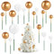 66pcs Balls Cake Topper Foam Ball Cake Picks Mini Balloons Cake Toppers Cupcake Pearl Ball Cake Pick DIY Birthday Cake Insert Topper for Wedding Birthday Cake Decoration(Gold, White)