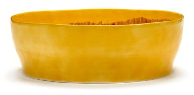 Salad Bowl Feast L28,5 X W28,5 X H9,5 cm Sunny Yellow Swirl-Stripes Red