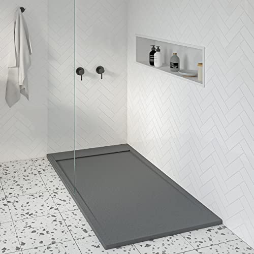 KOES - Plato de Ducha de Resina Modelo AMUR – 70x100 – Antracita RAL 7016
