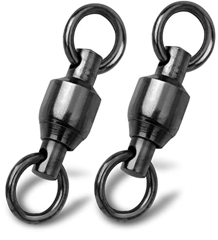 9KM DWLIFE Ball Bearing Fishing Swivels,Black Barrel Swivel Connector 30pcs, Quick Change Swivels Fishing,Stainless Steel Swinels Fishing Terminal Tackle for Saltwater Freshwater Sea Fishing
