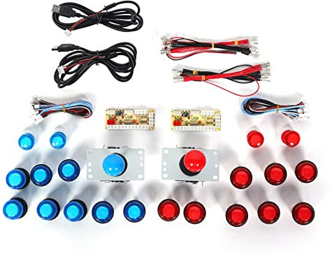 Kit de joystick integrado de buena resistencia con cable de luz de microinterruptor para juegos de arcade y proyectos de bricolaje