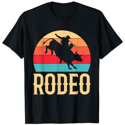 Rodeo Bull Riding Country Cowboy Western Vintage Retro Geschenke T-Shirt