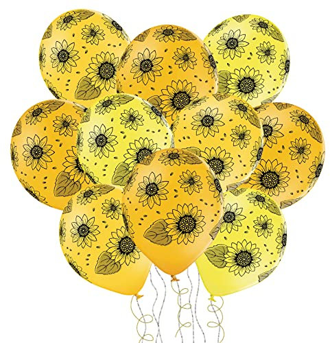 Set 10 Luftballons Sonnenblume Deko Sommer Party Geburtstag Luftballon Sonnenblume Sommer Kinderparty Kindergeburtstag Sommerfest