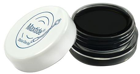 Maxtide Stylus Clean Gel für Plattenspieler – Premium antistatischer und staubfreier Stylus-Reiniger, Schmutz und Ablagerungen, Trockenreinigungsmischung für Schallplattenspieler-Nadel (schwarz)