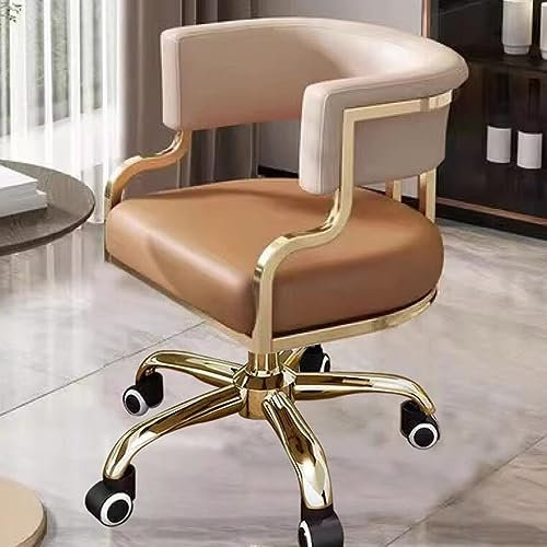 GIZNXBA Chaise De Bureau Confortable Fauteuil De Bureau Ergonomique Fauteuil D'ordinateur en Cuir PU avec Accoudoirs Fauteuils De Travail Moderne Chaise De Jeu Gaming (Color : /Orange C)